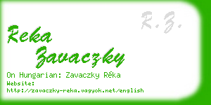 reka zavaczky business card